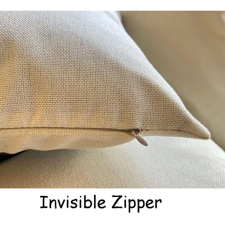 Kissenbezüge 45×45 cm 4er-Set Boho Schwarz/Beige, Mid-Century Arch Sun, Baumwoll-Leinen, Sofa Deko – Bild 7