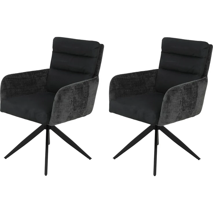 2er Set Sesselstuhl Leandra, XL Sitzbreite - Anthrazit – Bild 1
