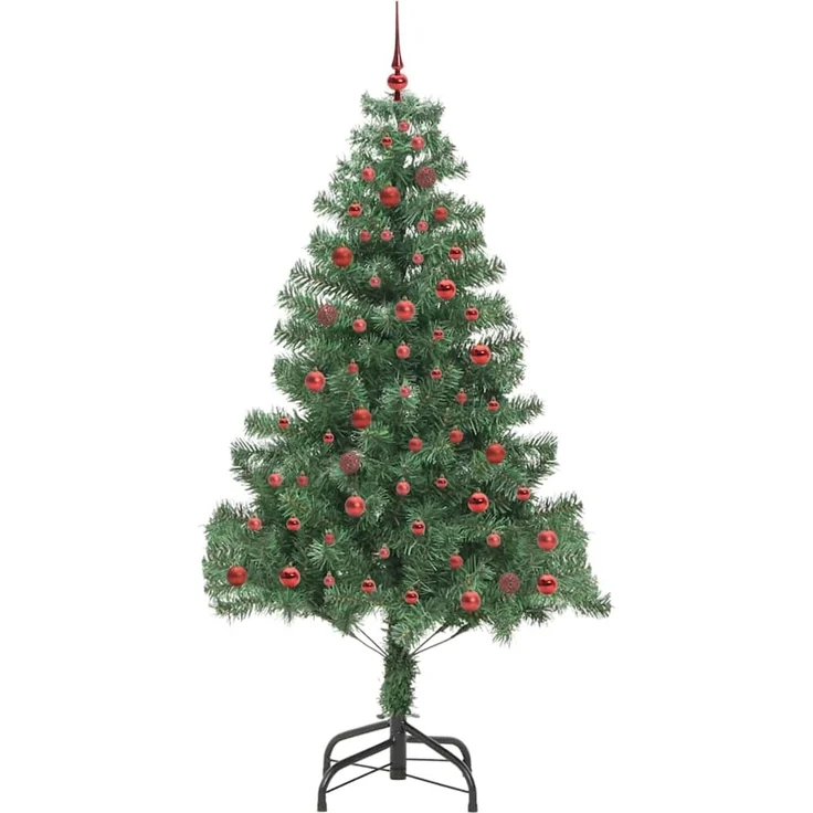 vidaXL Weihnachtsbaum mit LED-Beleuchtung Grün 210 cm PVC und Stahl 3396389 – Bild 4