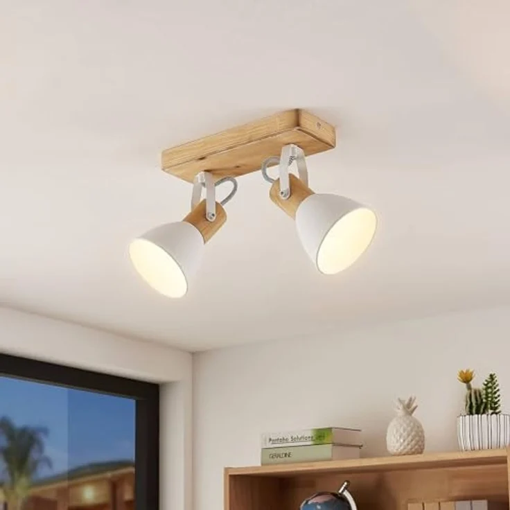 Lindby Deckenstrahler Merela, Holz IP20, 2 x 20 W – Bild 3