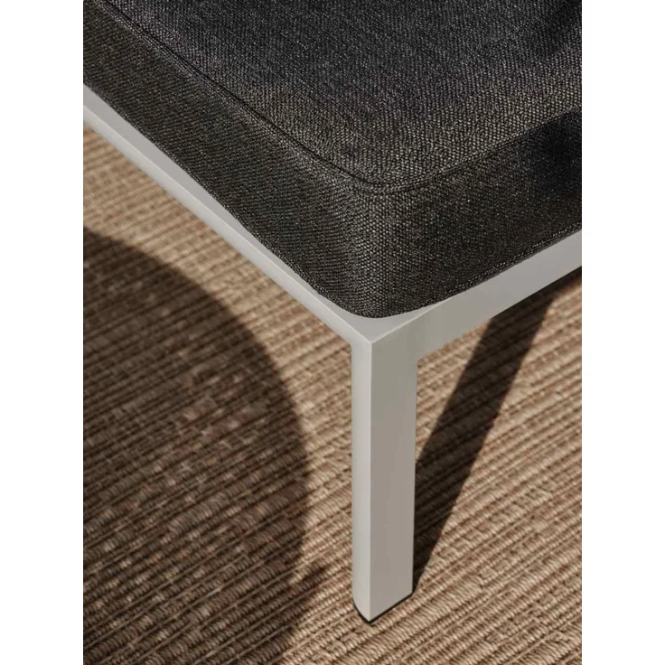Gartenecksofa Delia mit Kissen aus Aluminium und Olefin-Stoff, skandinavischer Stil, hellgrau, für 3-4 Personen – Bild 5