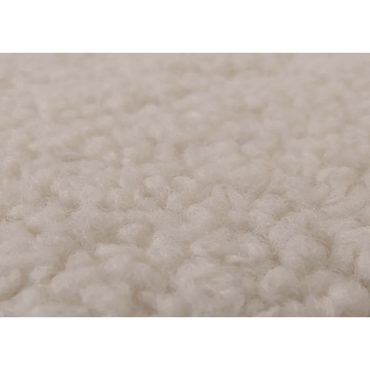 Relaxsessel HWC-C76, Schaukelstuhl Sessel Schwingstuhl + Hocker Stoff Bouclé 480g/m² Öko-Tex ~ creme Gestell weiß – Bild 4