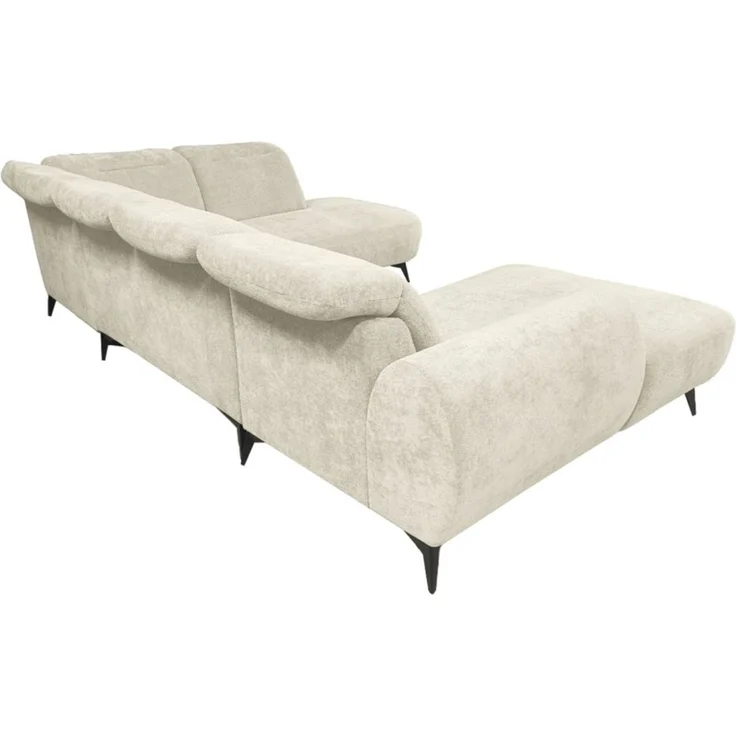 Wohnlandschaft Sofa U-Form ALETTE in Stoff Doha Creme Lange Schenkel Rechts – Bild 4
