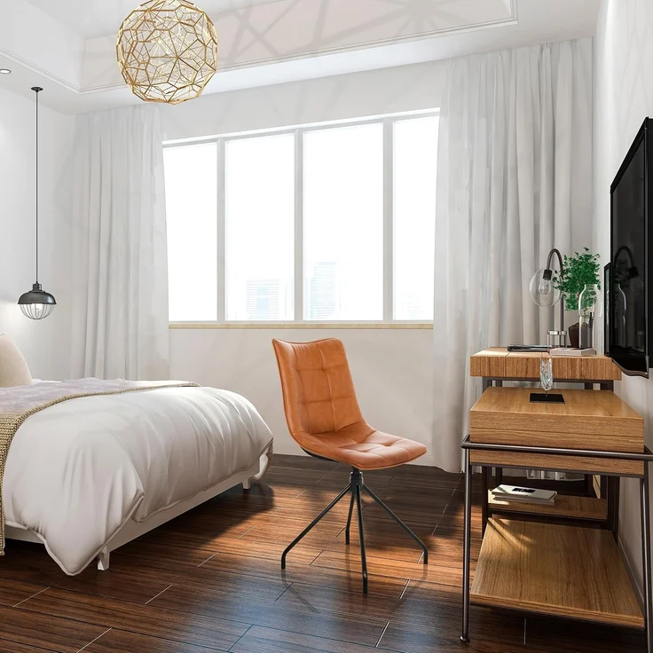 hjh OFFICE Esszimmerstuhl drehbar TARVISO Kunstleder Polsterstuhl Küchenstuhl Konferenzstuhl, Braun 729458 – Bild 5