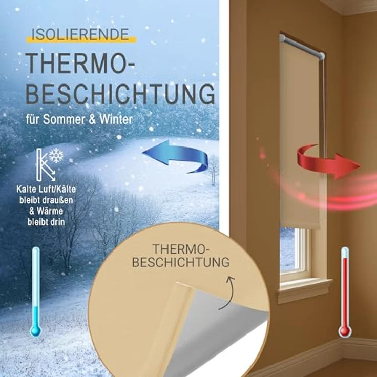 Sol Royal Thermorollo SolReflect T42 für Fenster & Türen Creme, 160 x 40 x 3.1 cm – Bild 6