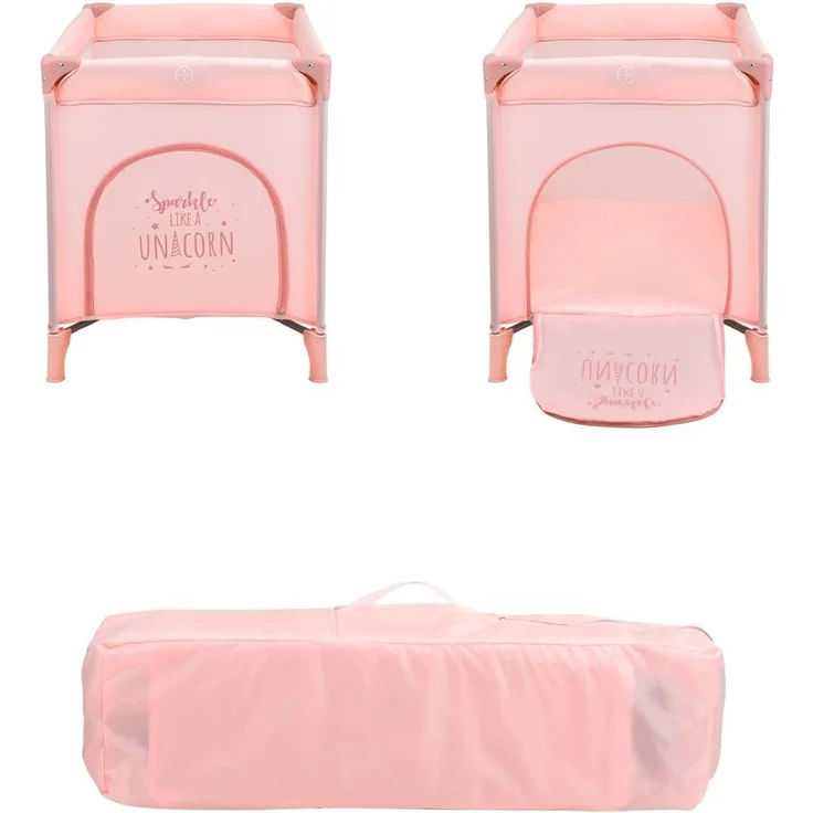 Kikkaboo Reisebett so gifted eine Ebene, weiche Matratzenauflage, Seiteneingang rosa pink – Bild 4
