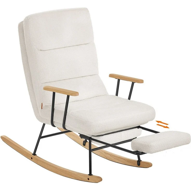 SONGMICS Schaukelsessel, Schaukelstuhl, mit Massivholzfüßen, Schaukelsessel, für Schlafzimmer – Bild 1