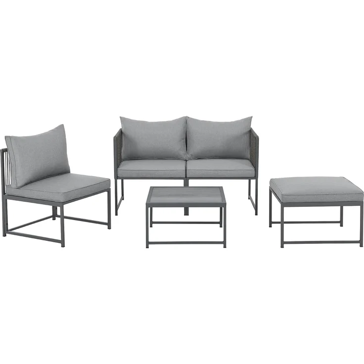 SVITA Gartenlounge-Set DETROIT, (Modul-Set), Gartenmöbel Flexibel Sofa Tisch Sessel Ottoman – Bild 5