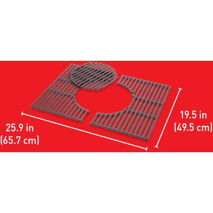 Weber Grillroste für Genesis 300 Serie/aus Gusseisen, Gourmet BBQ System, speichert Hitze, sorgt für kräftige Grillmuster – Schwarz (8848) – Bild 6