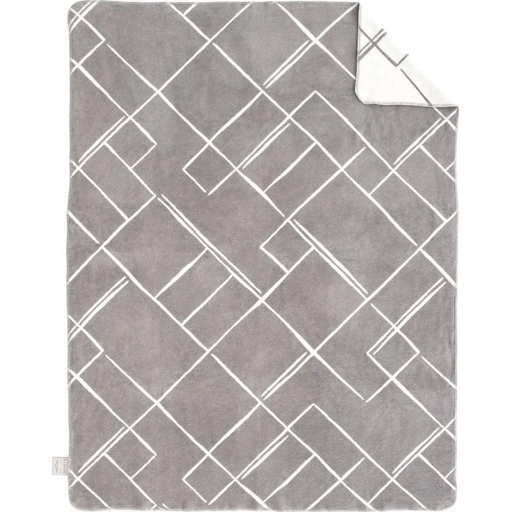 Wohndecke MANILA, Grau, Wollweiß, 150x200 cm, bugatti, wendbar – Bild 1