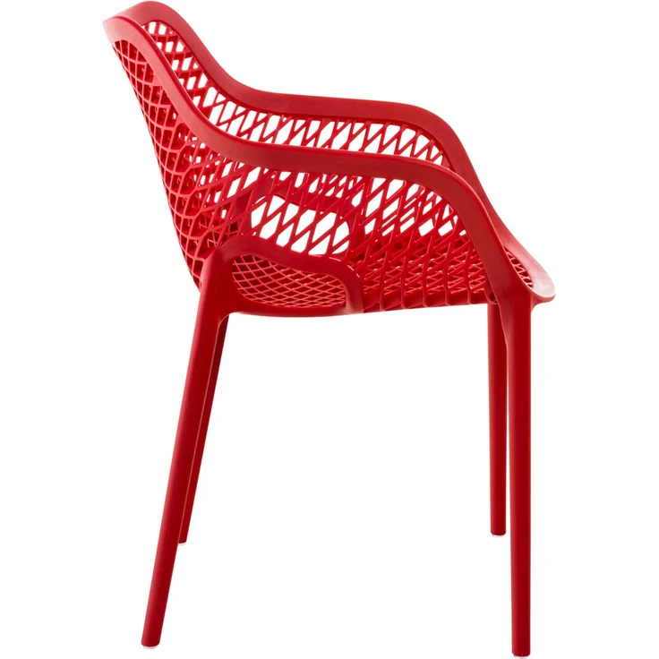 CLP Gartenstuhl Air XL 2er Set - Modernes Design, Kunststoff, Wetterfest, Stapelbar,rot – Bild 4