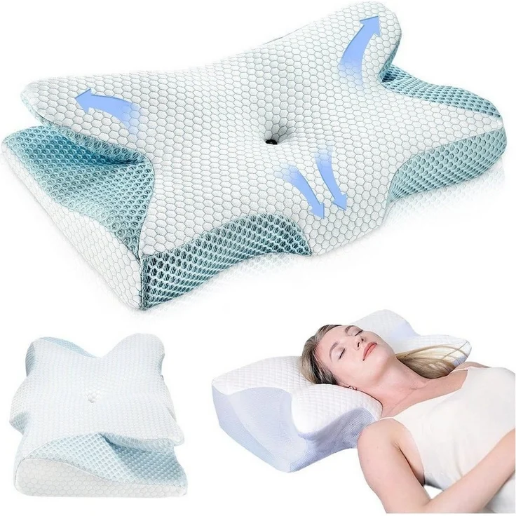 LETGOSPT Kopfkissen Orthopädisches Kissen Ergonomisches Nackenstützkissen aus Memory Foam, Seiten, Rücken, Bauchschläfer, für Unterstützung Kopfkissen gegen Nackenschmerzen Antischnarch – Bild 1