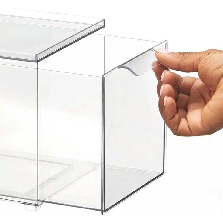 Aufbewahrungsbox Schuhbox stapelbar mit Schublade Organizer mDesign transparent – Bild 5