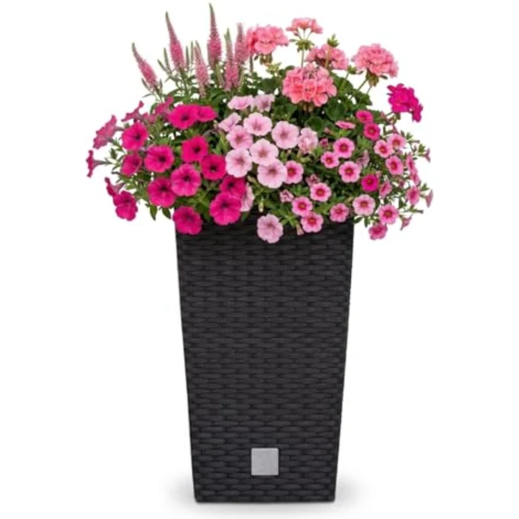 Polyrattan-Pflanztopf mit Einsatz Rattanoptik 26 x 50,5 x 26cm – Bild 2