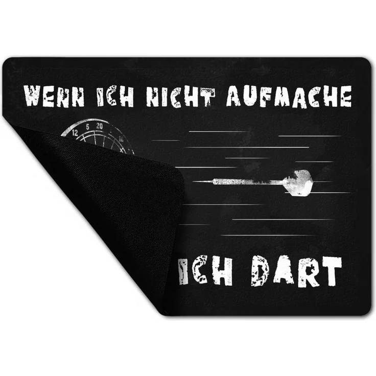 speecheese Fußmatte Wenn ich nicht aufmache spiele Dart Fußmatte in 35x50 cm ohne Rand – Bild 2