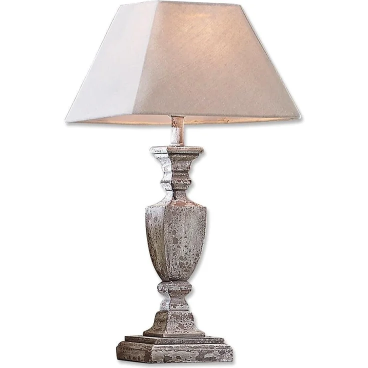 Mirabeau Tischleuchte Tischlampe Gorham weiß/antikgrau – Bild 1