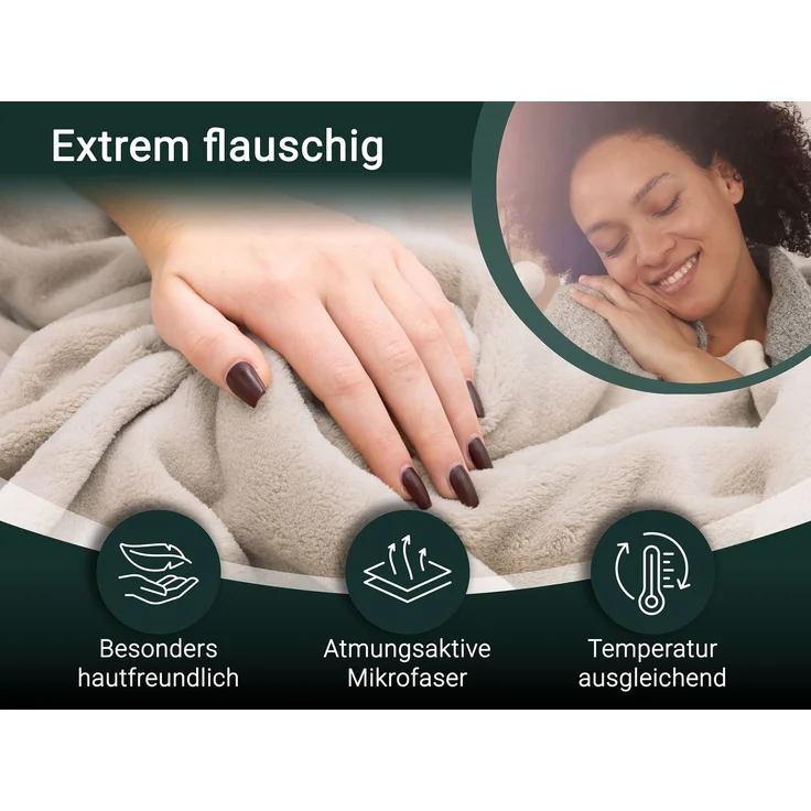 ZOLLNER Kuscheldecke, 150x200 cm, beige – Bild 3