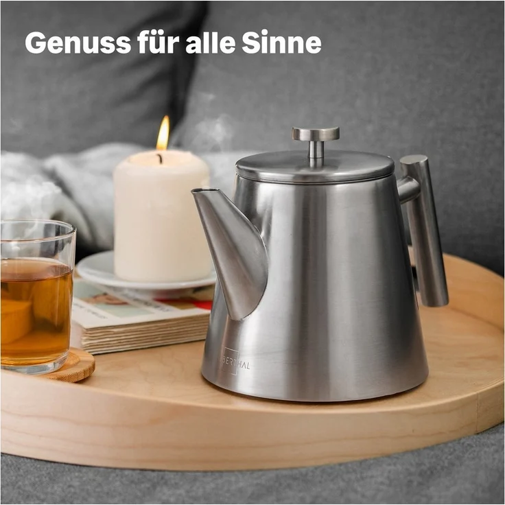 SILBERTHAL Teekanne Teekanne Edelstahl 1,0l Silber 2.0, 1 l, Doppelwandig-isoliert – Bild 3