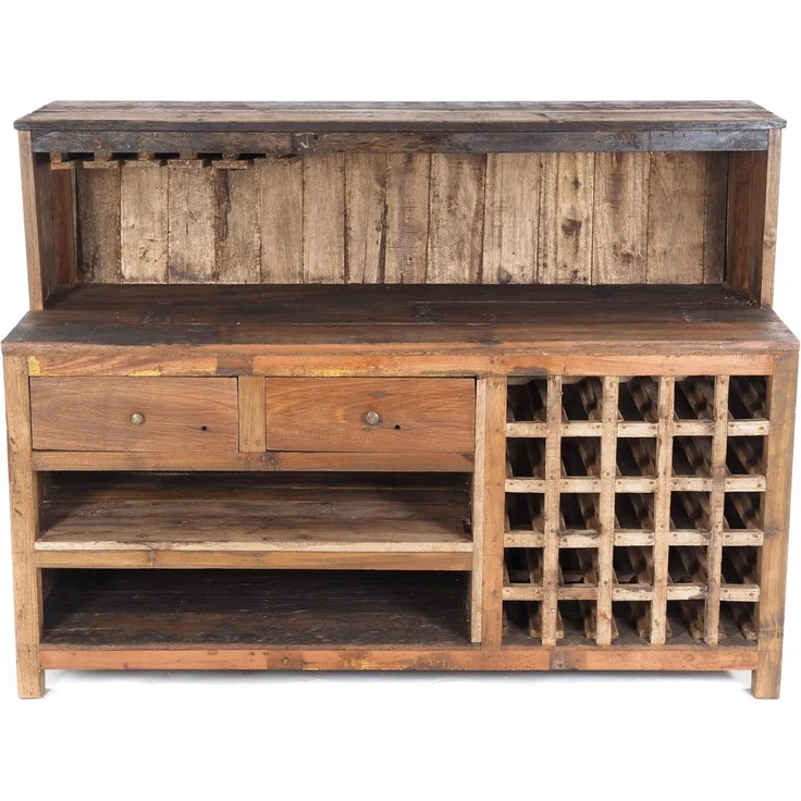 DESIGN DELIGHTS Barschrank Vintage BARSCHRANK 150x110cm(BxH) Shabby Chick Minibar Tresen Altholz – Bild 3