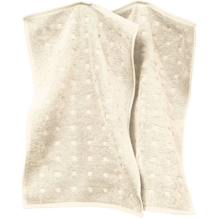 Möve Gästehandtuch Gästetuch 2er-Pack "Quadretti", Frottier (2-St), Walk-Frottier Uni – Bild 1