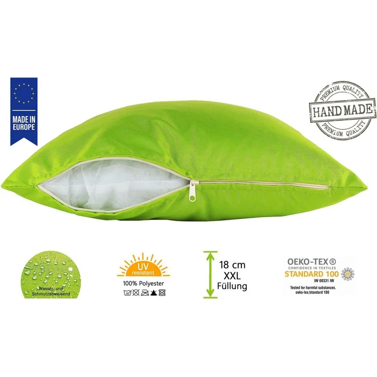 JACK Dekokissen 60x60cm Outdoor Lounge Kissen inkl. XXL Füllung, starke Füllung, strapazierfähig, wasserabweisend, In- und Outdoor – Bild 3