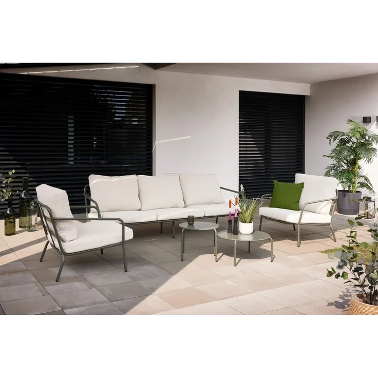 Primaster Gartenmöbel-Set Locarno Stahl Sitzgruppe inkl 2 Tischen Lounge Set