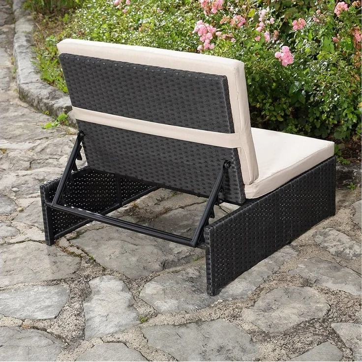 Melko Gartenlounge-Set Gartenset Lounge aus Polyrattan ver. Farben Sitzgruppe 2 Sessel Tisch, (Stück, 3-tlg), Wasserabweisend – Bild 3