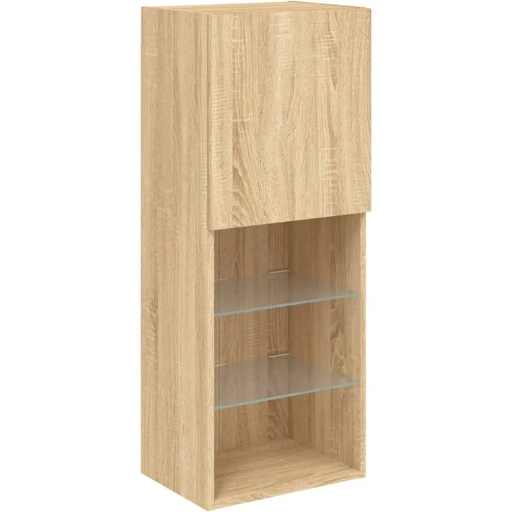 vidaXL 5-tlg. Wohnwand mit LED-Beleuchtung Sonoma-Eiche Holzwerkstoff 3216692 – Bild 8