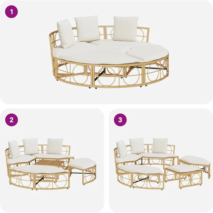 vidaXL Outdoor-Loungebett ohne Dach Poly Rattan 4108237 – Bild 8