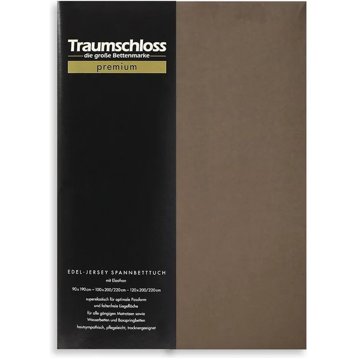 Traumschloss Spannbettlaken Premium, Jersey, Gummizug: rundum, (1 Stück), 165g/m², 95% gekämmte Mako Baumwolle, 5% Elasthan