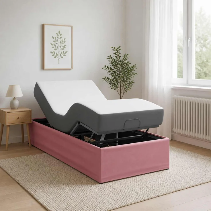 vidaXL Elektrisch verstellbares Bettgestell Rosa 200 x 70 x 33,5 cm 42037270 – Bild 4