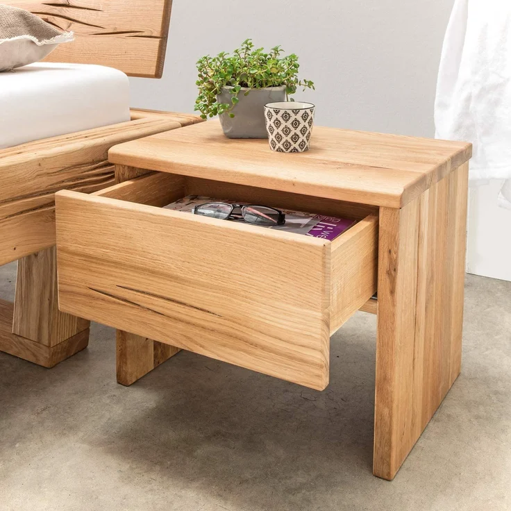 MSZ Design Nachtkommode UNIKA aus Eiche mit geölter Oberfläche Natur 50x36x42 cm – Bild 1