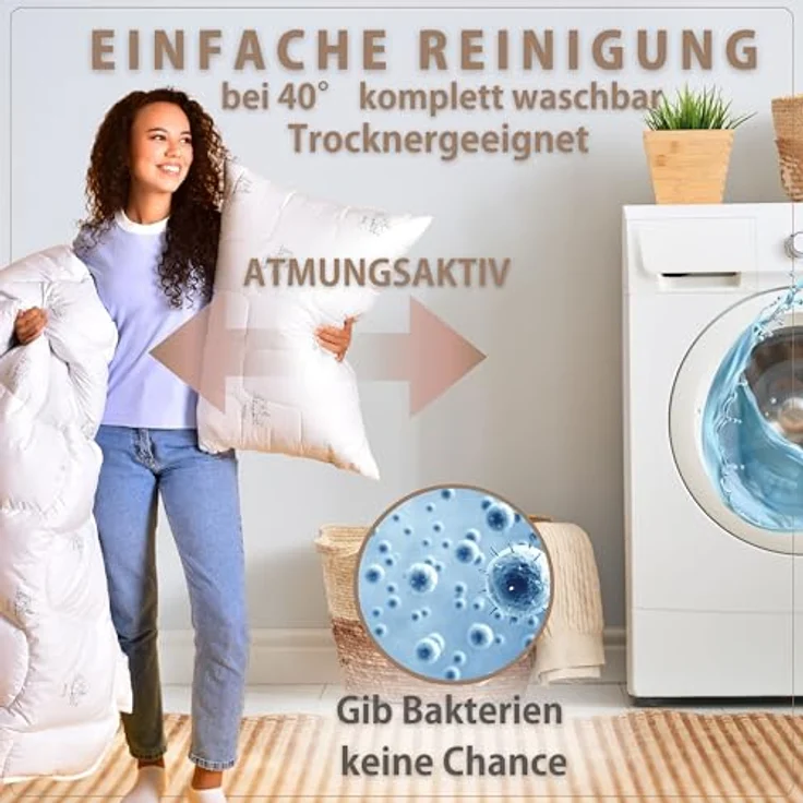 SEI Design Kopfkissen Kopfkissen Kissen Schlaftkissen 40x80 SWAN, Füllung: 100% Mikrofaser Polyester, Bezug: Mikrofaser, Rückenschläfer, Seitenschläfer, Bauchschläfer, Alternative zu Daunen – Bild 6