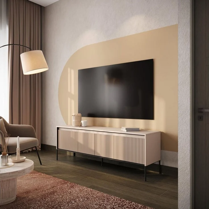 Compleo TV-Schrank FLORE mit 4 Klappen/Türen, Fronten gefräst, Breite: 167 cm – Bild 5
