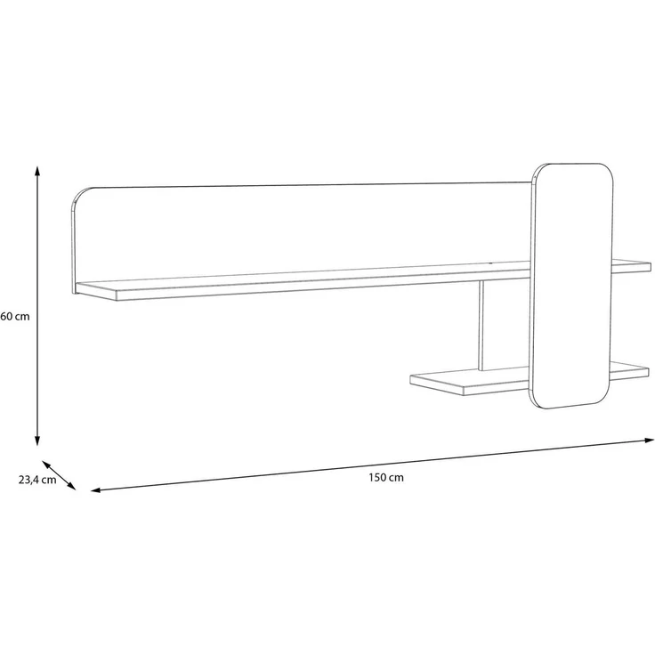 Wandboard Venedig / Vodol, Holzwerkstoff, Beige, 150 x 60 x 23 cm – Bild 2