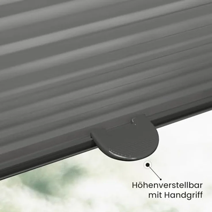 Sonello Plissee Klemmfix ohne Bohren 35x120 cm Anthrazit/Dunkelgrau Faltrollo Plisseerollo Jalousie für Tür & Fenster Blickdicht Sichtschutz Sonnenschutz Fertifplissee Rollo – Bild 4