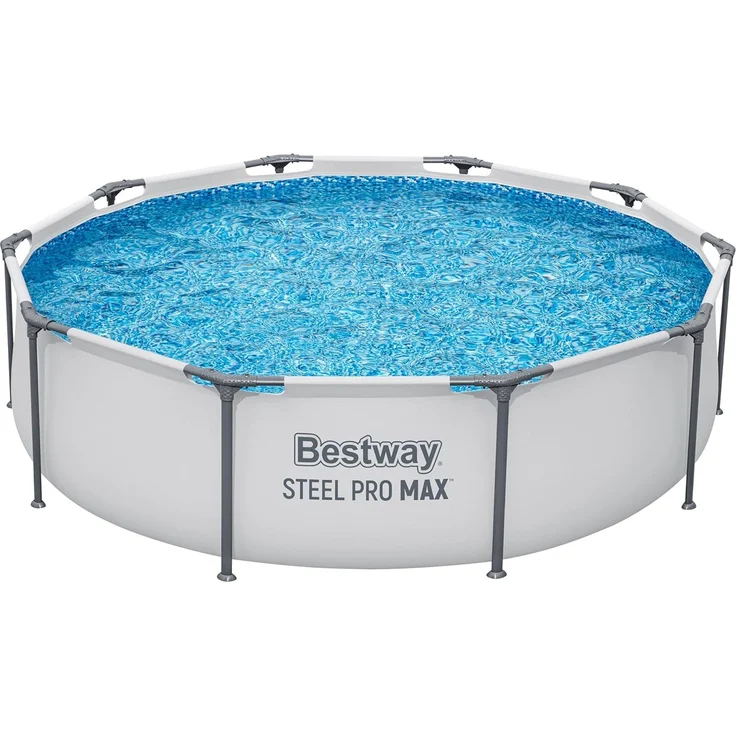Bestway Steel Pro MAX Frame Pool ohne Pumpe Ø 305 x 76 cm, lichtgrau, rund – Bild 1