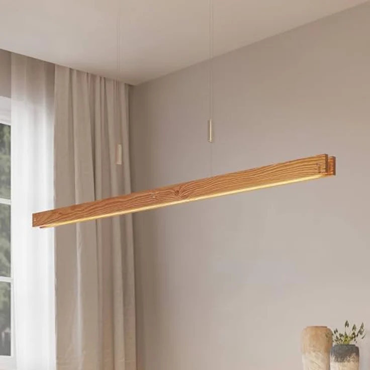 Lindby Pendelleuchte 'Alimara', dimmbar, moderne LED Lampe aus Metall für Wohnzimmer & Esszimmer, Länge 138 cm – Bild 2
