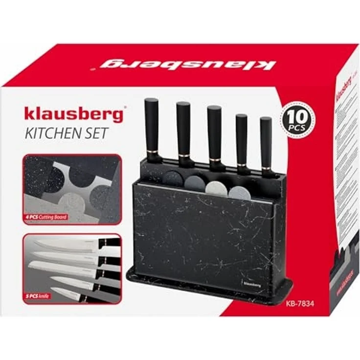 Klausberg Klausberg 10-teiliger Küchenmesserblock mit Schneidebrettern KB7834 – Bild 6