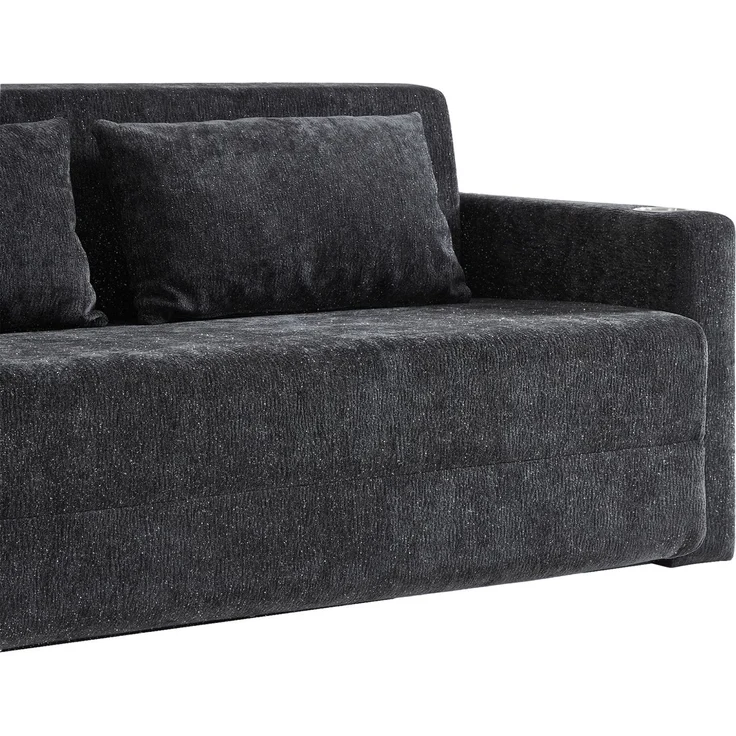ZUBALIYA SchlafSofa mit USB - Anschluss, mit Chenille - Bezug, mit Samtbezug, mit breiten Armlehnen, mit Schaumstoffpolsterung – Bild 14