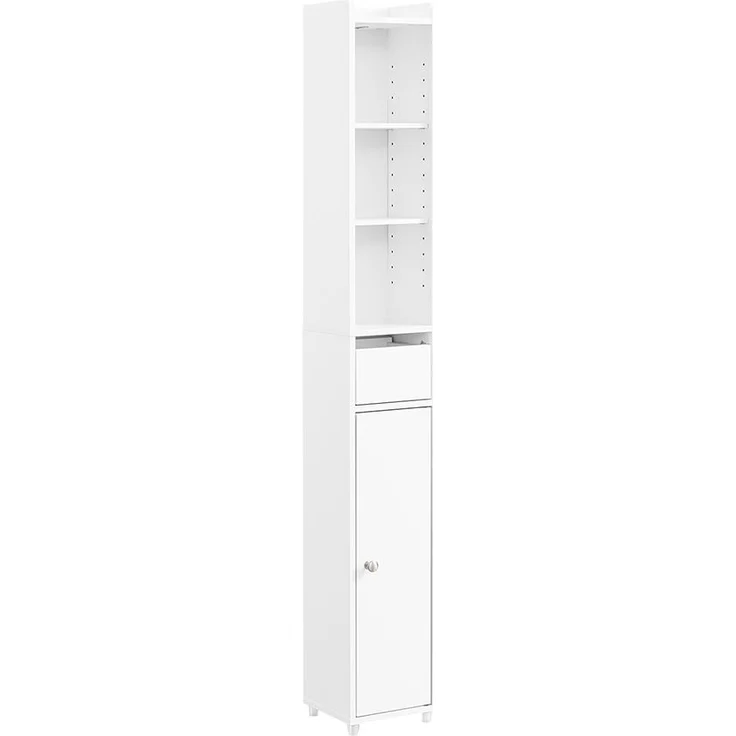 SoBuy BZR34-K-W Badezimmer-Hochschrank, Spanplatte, Melamin, Weiß, 20 x 180 x 20 cm – Bild 1