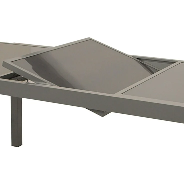 TPFGarden Gartentisch WALES (Ausziehtisch mit Alu-Gestell grau, Tischplatte mit Glas grau, Gartentisch - Ausziehbar von 180 auf 240cm - Höhe 74 cm), Esstisch - Terrassentisch - Maße (BxHxT): 100 x 74 x 180 - 240 cm – Bild 2