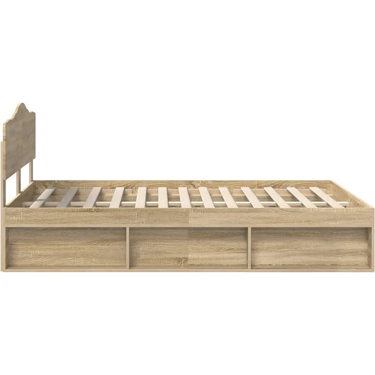 vidaXL Bettrahmen Sonoma-Eiche 150 x 200 cm Massives Kiefernholz 3412882 – Bild 7
