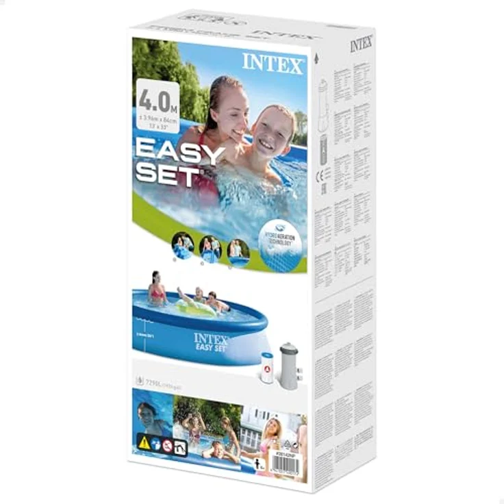 Intex 28142NP – Aufstellpool Easy Set Rund, Filterpumpe 2006 L/h, 7290 L, PVC, Blau, 396x84 cm – Bild 5