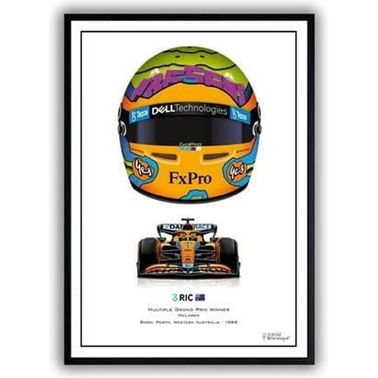 Poster Formel 1 Helme Rennfahrer Unterschriften · Deko Print ohne Rahmen - D / 50x70 cm – Bild 3