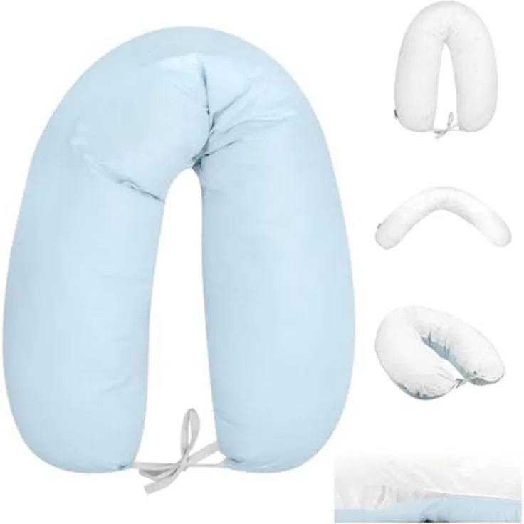 Kikkaboo Stillkissen Dream Big 150 cm lang, 100% Baumwolle, Bezug abnehmbar blau