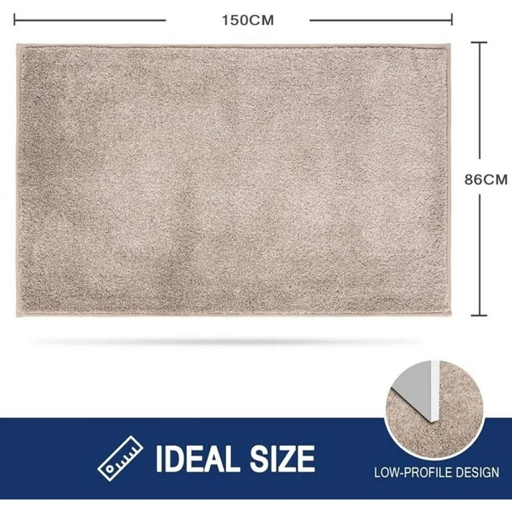 FCSDETAIL Fußmatte Schmutzfangmatte 86x150 cm rutschfest waschbar beige Eingang Haustür – Bild 4