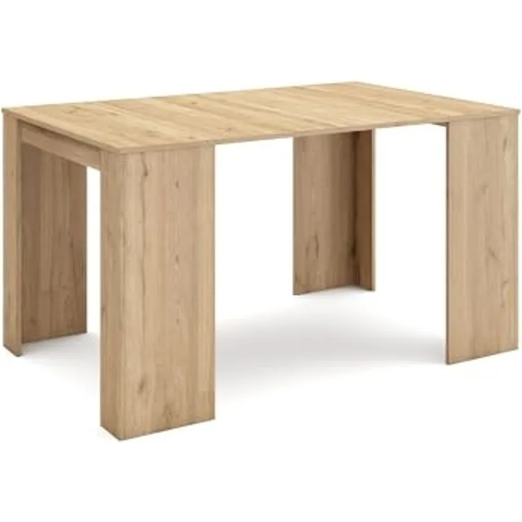 Skraut Home - Ausziehbarer Konsolentisch bis 140 cm - Maße geschlossen: 78 x 90 x 50 cm - Widerstandsfähiges Material - Eiche - Ideal für Ihr Esszimmer, Wohnzimmer oder Ihren Schreibtisch