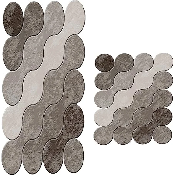 Badteppich Set 2-teilig braun – Bild 2