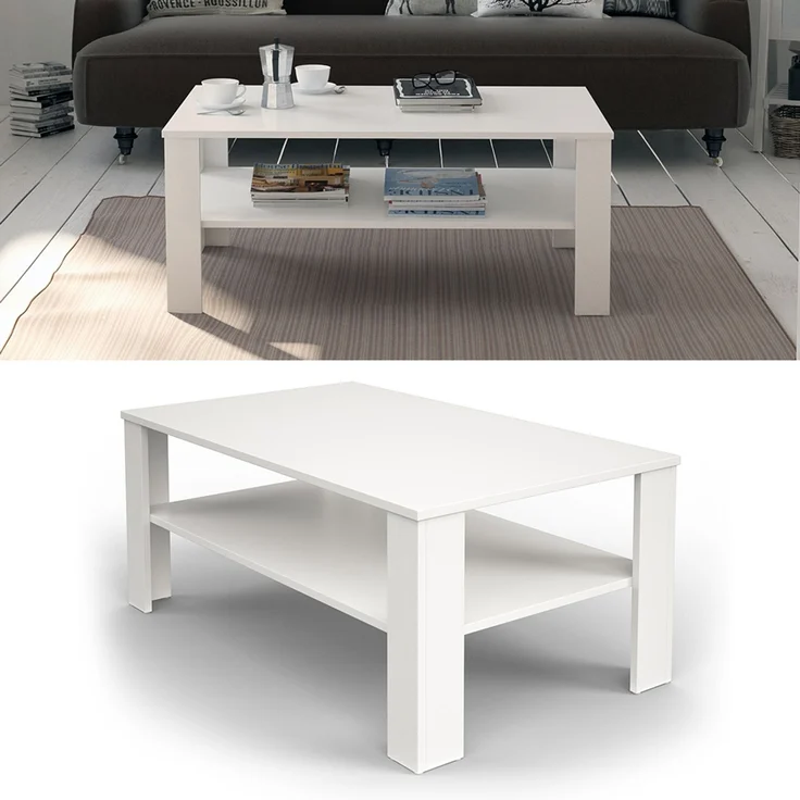 Couchtisch Weiß 100 x 60 cm Vicco – Bild 2